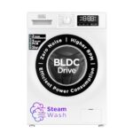 Black and Decker 8.0 Kg 5 Star Absolutely-Automated Entrance Loading Washing Machine(2023 Mannequin, Bxwd01280In, White, 1400 Rpm, In-Constructed Heater, Steam Wash, Bldc Motor Drive)